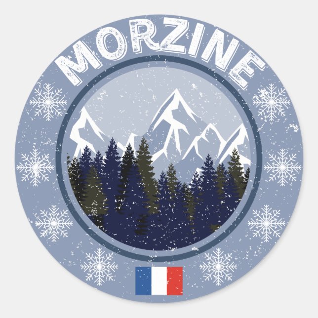 Sticker Rond Morzine Station de ski (Devant)