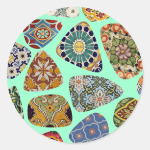 Sticker Rond Mosaïque espagnole et mexicaine