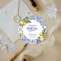Mosaïque italienne de carreaux bleus Lemons Bridal
