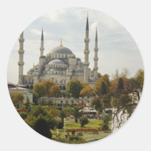 Sticker Rond Mosquée Bleue