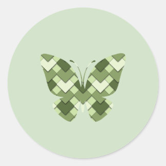 Sticker Rond Moss Green Carré et Diamond Arlequin papillon