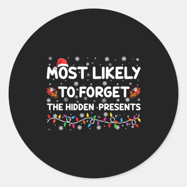 Sticker Rond Most Likely To Forget The Hidden Xmas  (Devant)