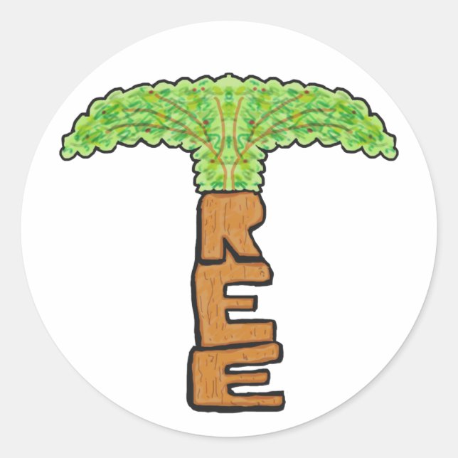 Sticker Rond Mot de l'arborescence (Devant)