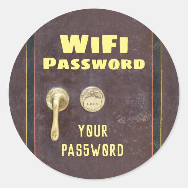 Sticker Rond Mot de passe WiFi (Devant)