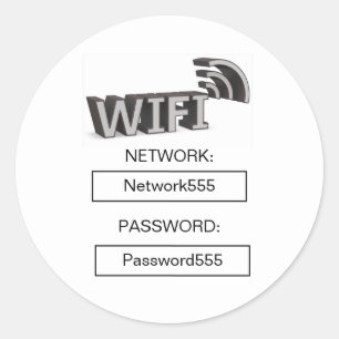 Sticker Rond Mot de passe Wifi Professionnel Morden