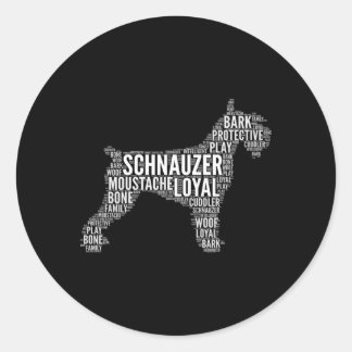 Sticker Rond Mot Schnauzer Mot Cloud Schnauzer Propriétaire du
