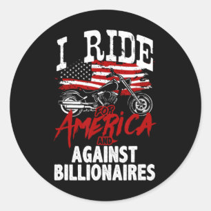 Sticker Rond Motard anti-Trump pour la démocratie résistant con