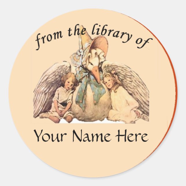 Sticker Rond Mother Goose de la bibliothèque de plaques (Devant)