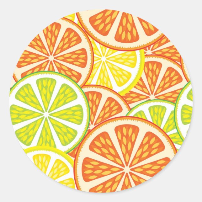 Sticker Rond Motif 2 d'agrume (Devant)