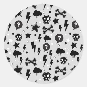 Sticker Rond Motif à la mode