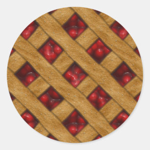 Sticker Rond Motif à tarte rouge cerise pour boulangers