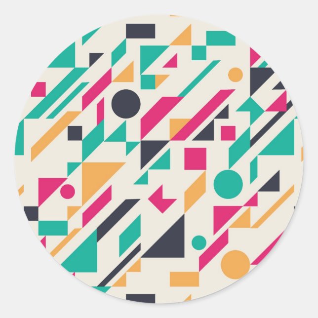 STICKER ROND MOTIF ABSTRAIT 3 (Devant)