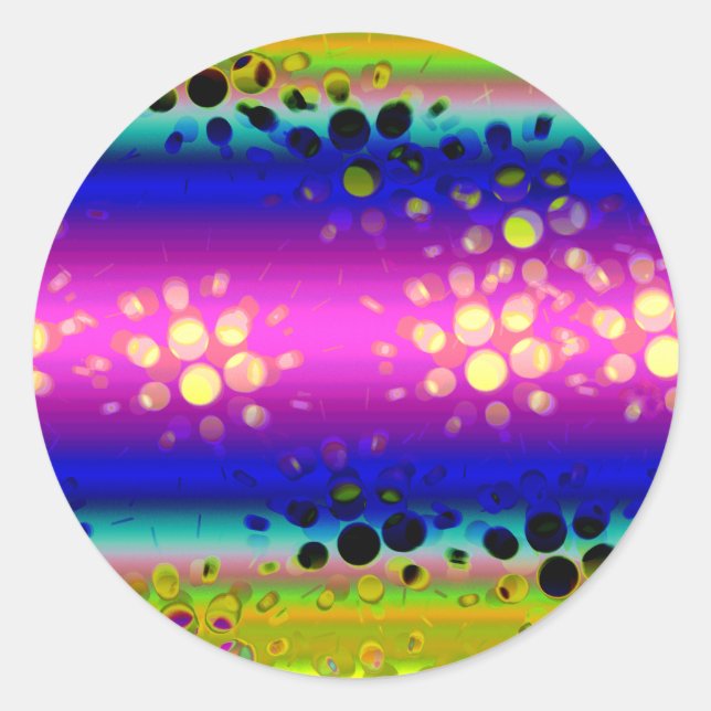 Sticker Rond Motif Abstrait coloré (Devant)