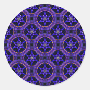 Sticker Rond Motif Abstrait Élégant Bohème Moderne Floral #505