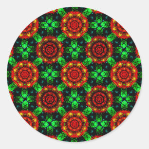 Sticker Rond Motif abstrait élégant boho moderne floral #504
