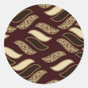 Sticker Rond Motif africain de peau de guépard