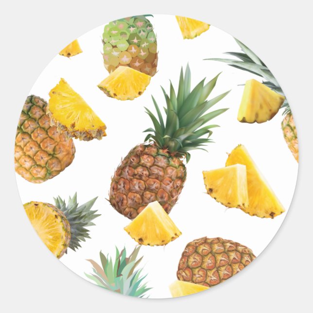 Sticker Rond Motif ananas (Devant)