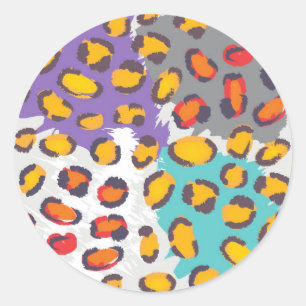 Sticker Rond Motif animal de faune