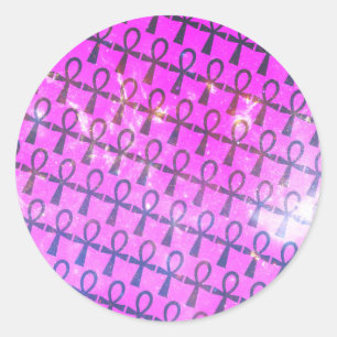Sticker Rond Motif Ankh