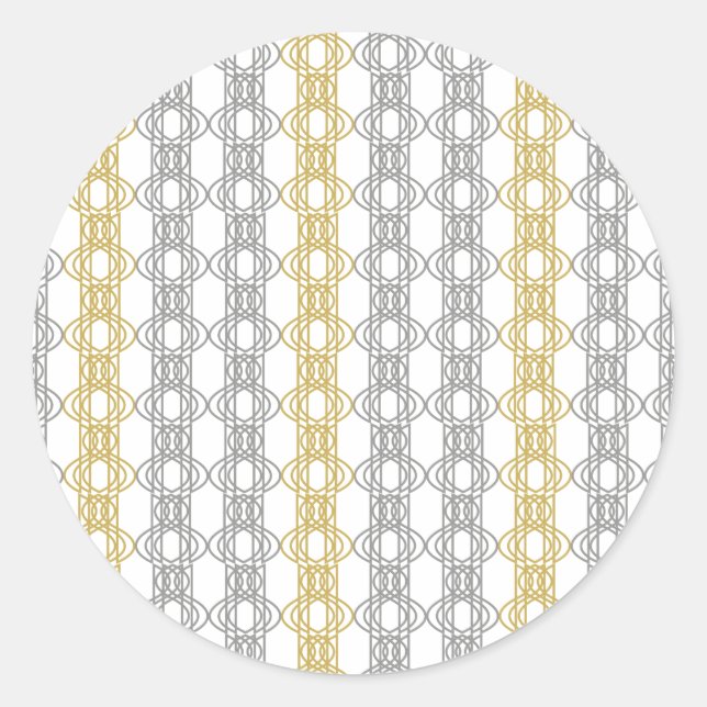 Sticker Rond Motif argent et or (Devant)