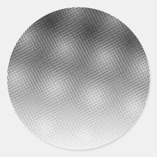 Sticker Rond Motif Artsy noir et blanc Moiré (Devant)