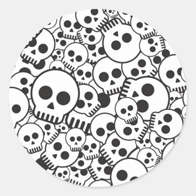 Sticker Rond Motif avec crâne (Devant)