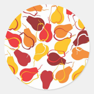Sticker Rond Motif avec des poires