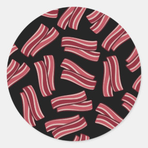 Sticker Rond Motif Bacon