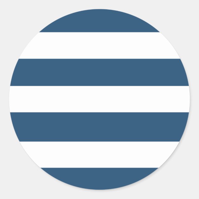 Sticker Rond Motif bleu blanc de la marine moderne (Devant)