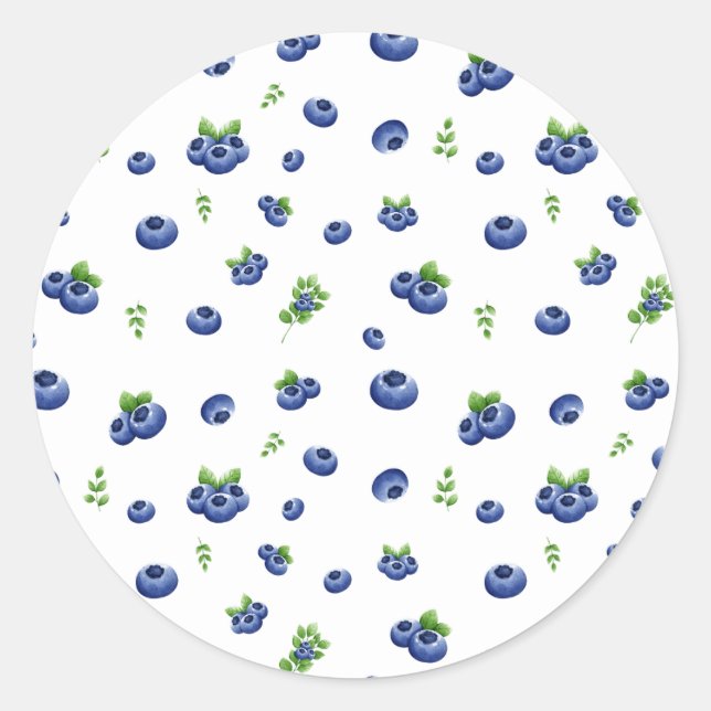 Sticker Rond Motif Blueberry (Devant)