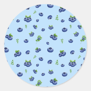 Sticker Rond Motif Blueberry