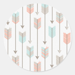 Sticker Rond Motif Boho Flèches