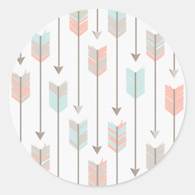 Sticker Rond Motif Boho Flèches (Devant)