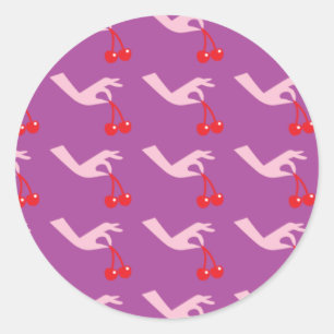 Sticker Rond Motif : Cherry picker