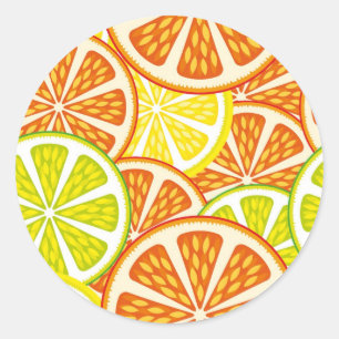 Sticker Rond Motif Citrus