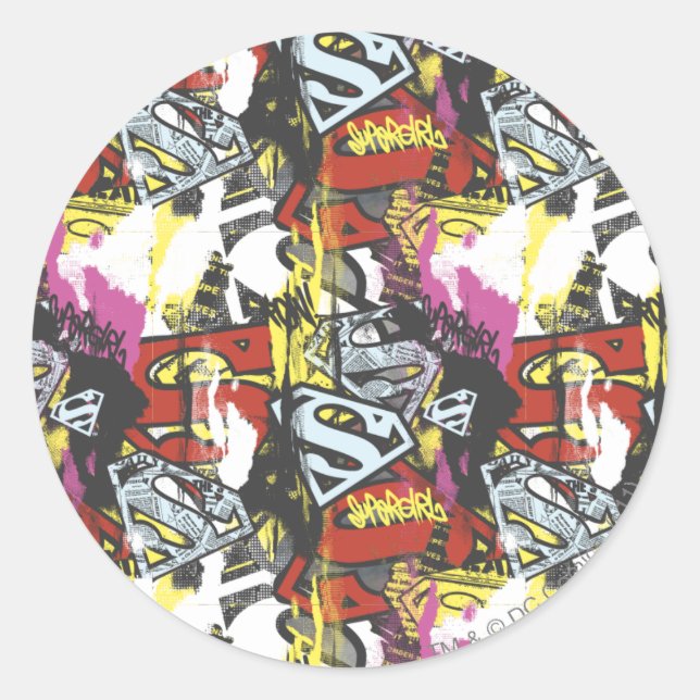 Sticker Rond Motif comique 7 de câpres de Supergirl (Devant)