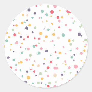 Sticker Rond Motif Confetti coloré mignon