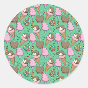Sticker Rond Motif crème glacée   motif Lollies   lollipop 29