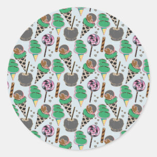 Sticker Rond Motif crème glacée motif Lollies lollipop 30