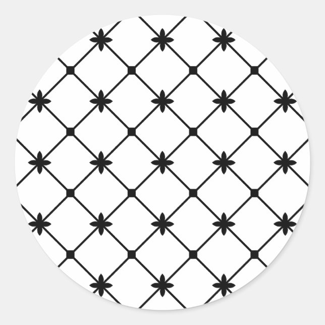 Sticker Rond Motif croisé noir et blanc (Devant)