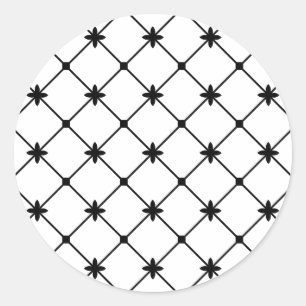 Sticker Rond Motif Croix Noir et Blanc