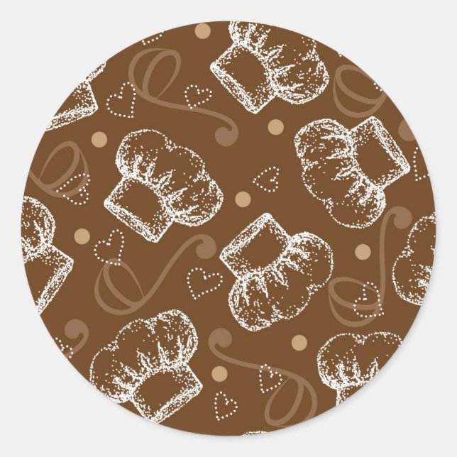 Sticker Rond motif cuisine avec chef casquette (Devant)