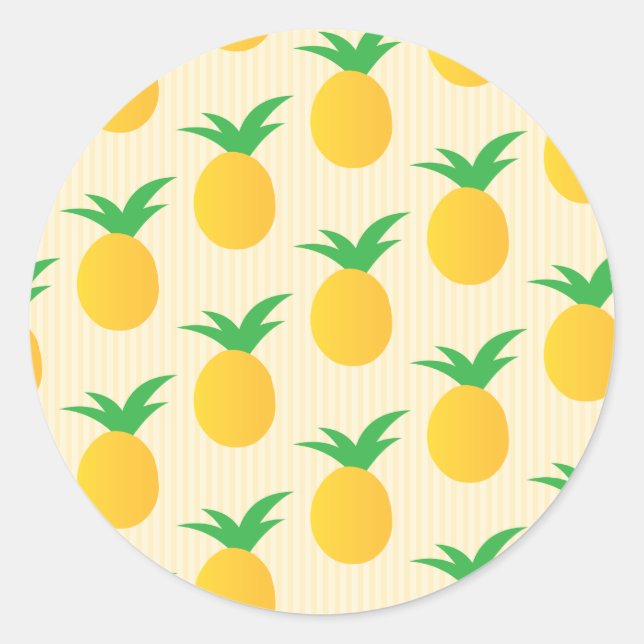 Sticker Rond Motif d'ananas jaune vif (Devant)