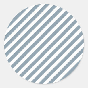 Sticker Rond Motif de bandes bleues et blanches diagonales