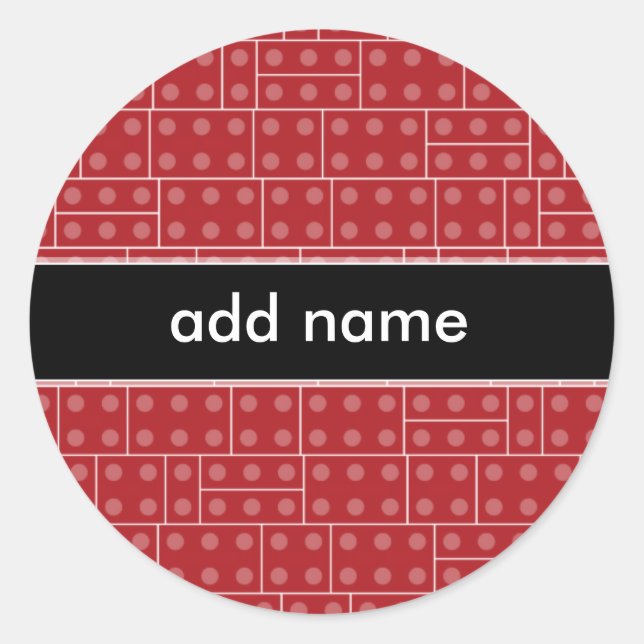 Sticker Rond Motif de bloc de construction géométrique rouge (Devant)