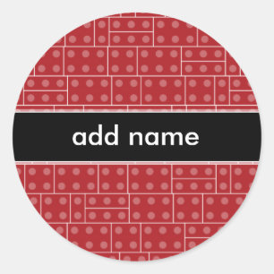 Sticker Rond Motif de bloc de construction géométrique rouge
