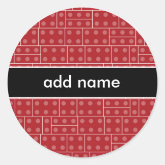 Sticker Rond Motif de bloc de construction géométrique rouge
