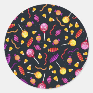 Sticker Rond Motif de bonbons d'Halloween