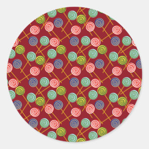 Sticker Rond Motif de bonbons   motif Lollies   lollipop 10