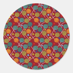 Sticker Rond Motif de bonbons   motif Lollies   lollipop 32